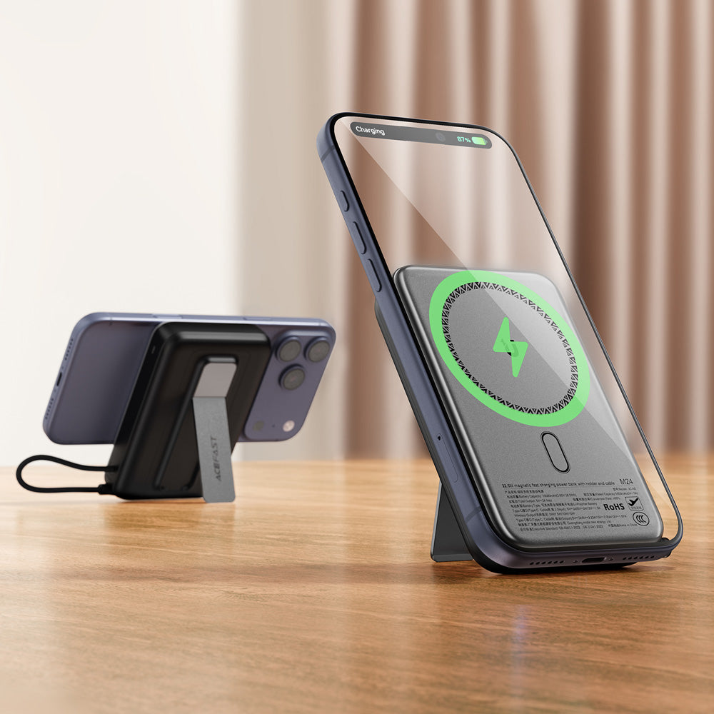 ACEFAST M24 Magnetic Fast Charging Power Bank With Holder and Cable 22.5W 10000mAh