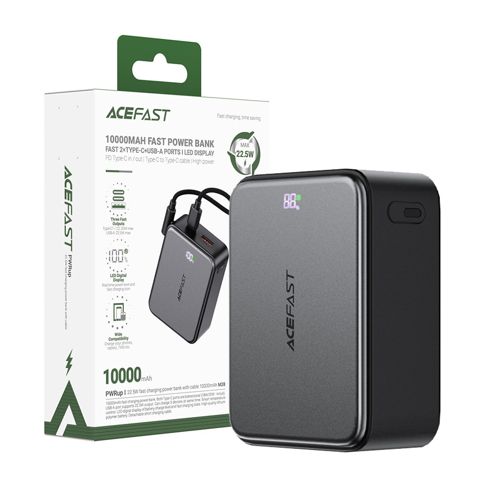 ACEFAST M28 Fast Charge Power Bank 22.5W 10000mAh -Black (CCC Certified)