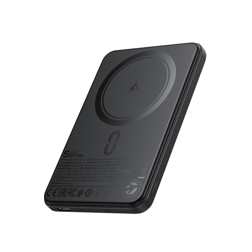 ACEFAST M30 Magnetic Fast Wireless Charge Power Bank PD20W 5000mAh -Black (CCC Certified)