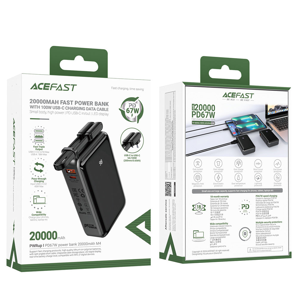 ACEFAST M4 Fast Charge Power Bank PD67W 20000mAh -Black