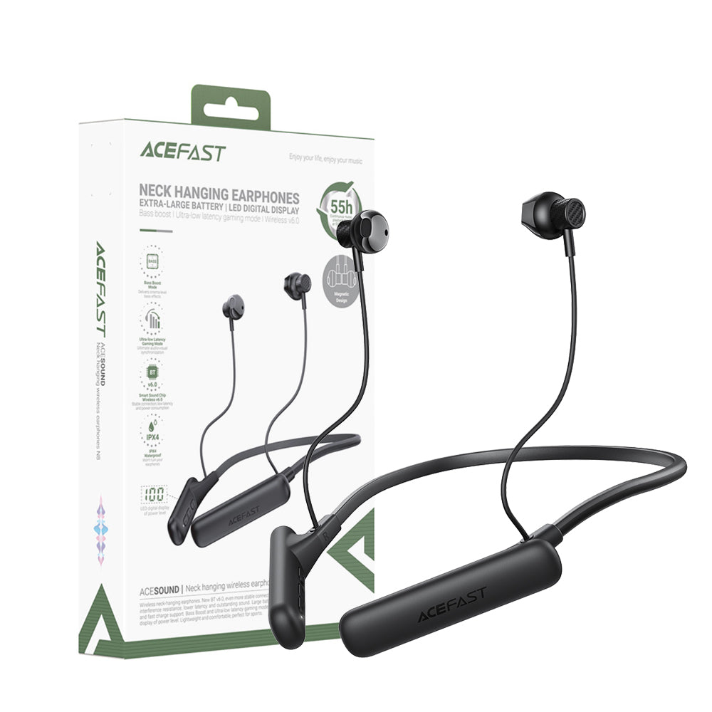 ACEFAST N8 Neck Hanging Wireless Earphones -Black
