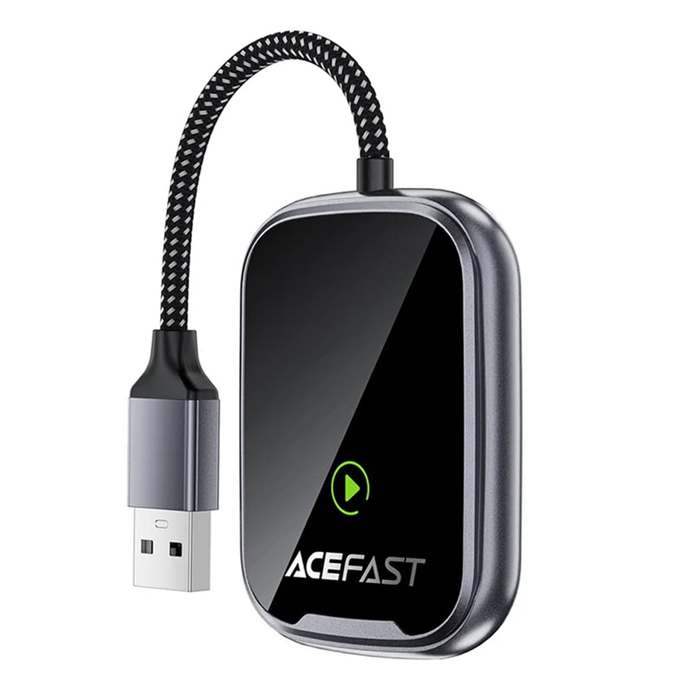 ACEFAST QC1 Wireless USB-A Adapter for CarPlay -Metallic Gray