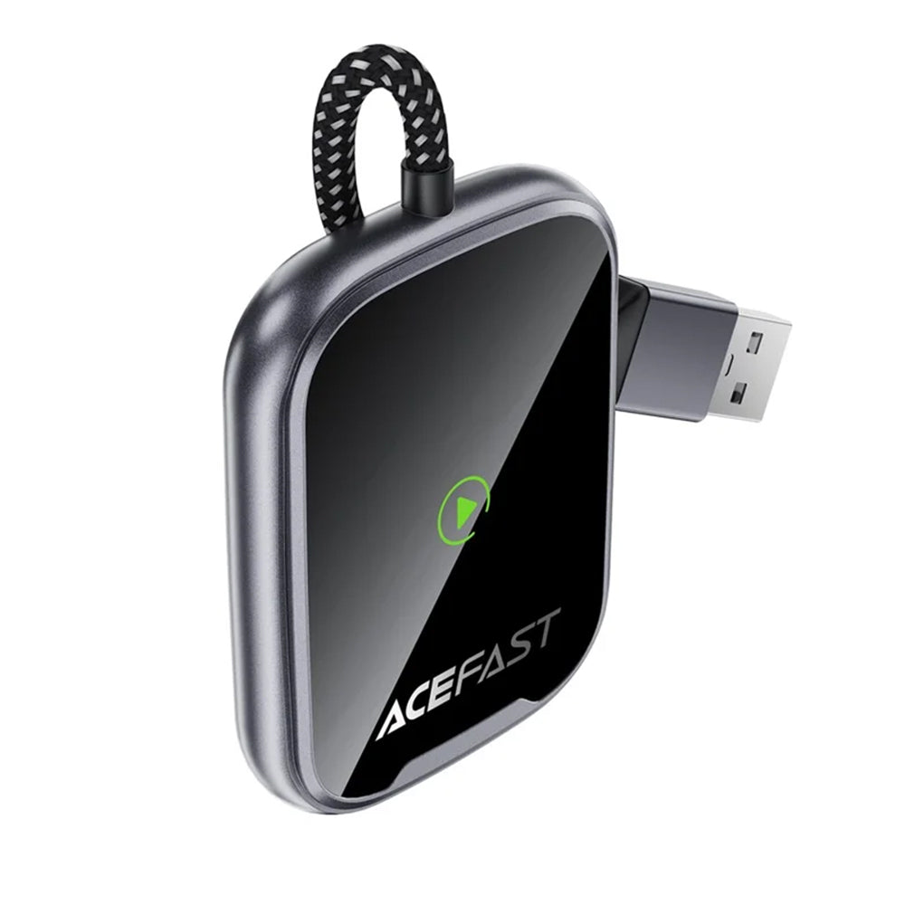 ACEFAST QC1 Wireless USB-A Adapter for CarPlay -Metallic Gray
