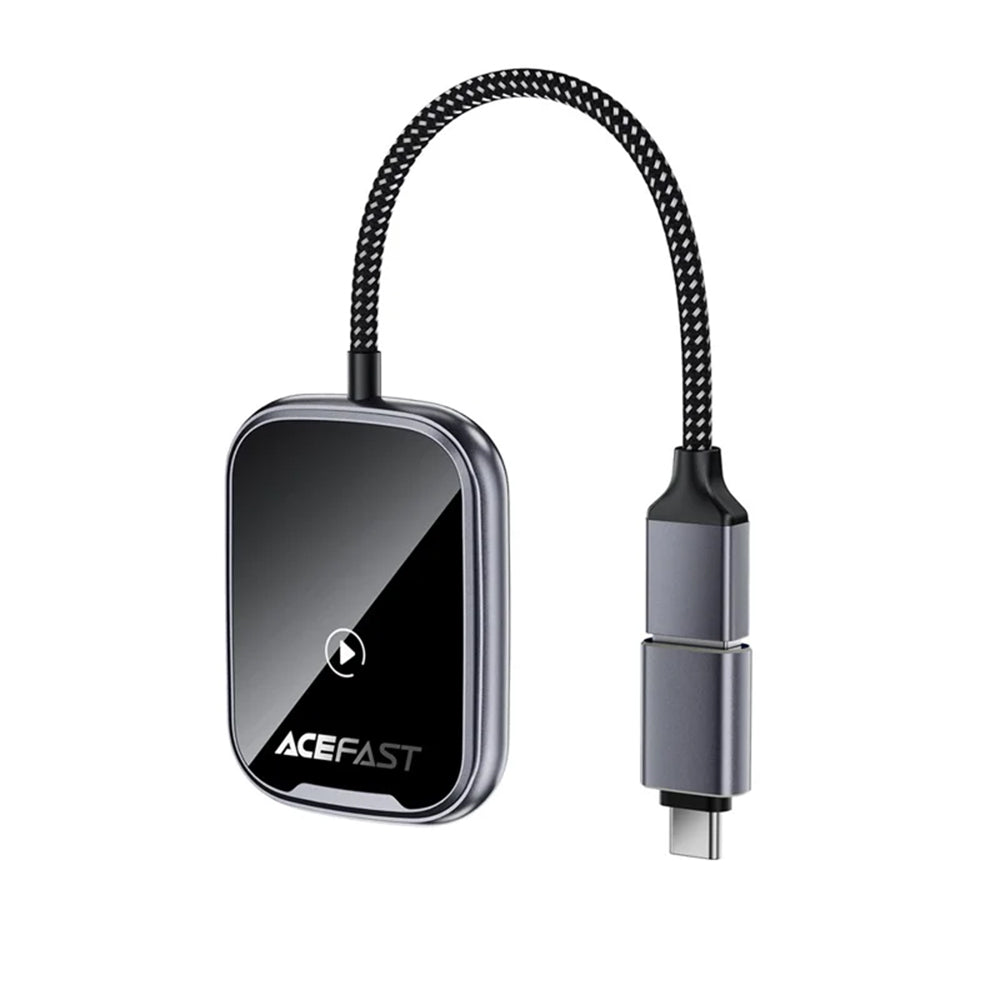 ACEFAST QC1 Wireless USB-A Adapter for CarPlay -Metallic Gray