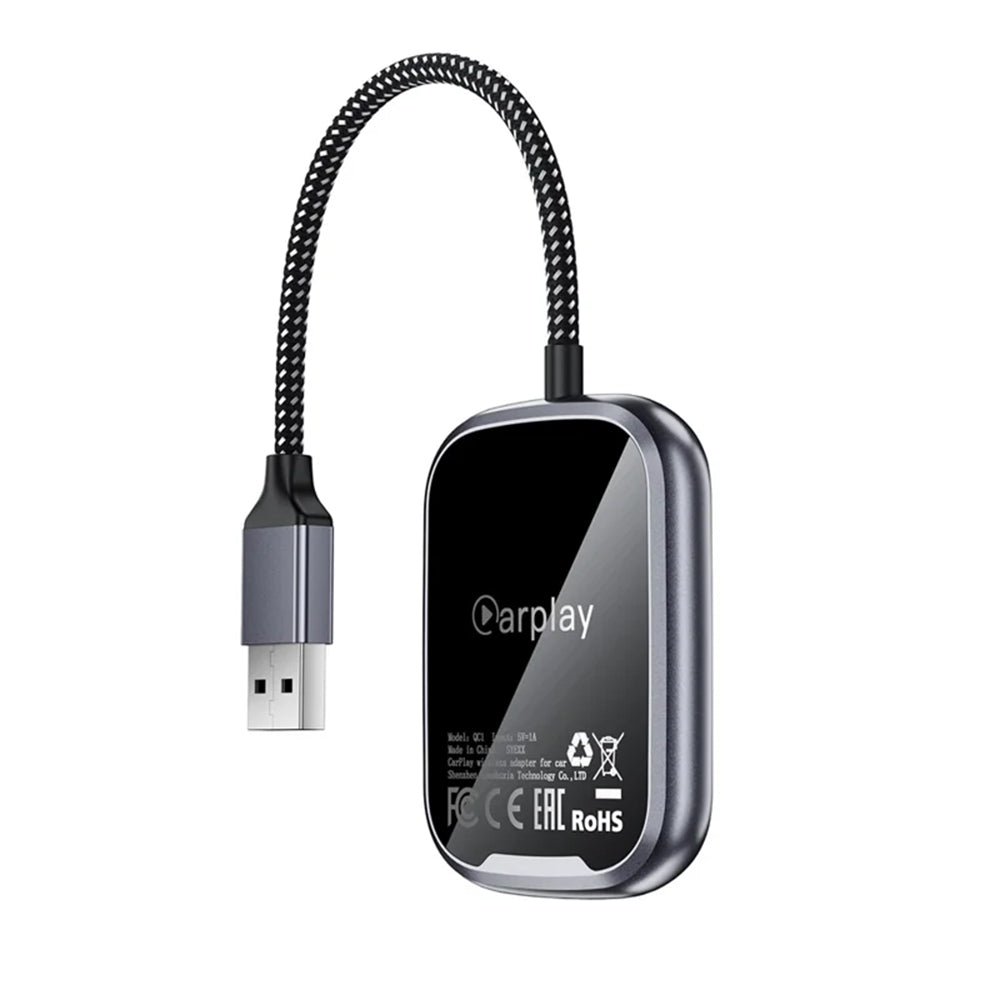 ACEFAST QC1 Wireless USB-A Adapter for CarPlay -Metallic Gray