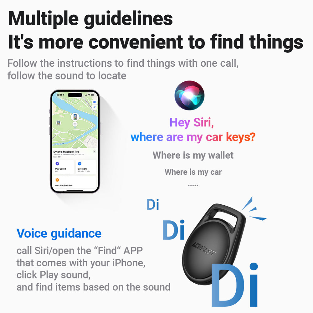 ACEFAST S2 Find My Bluetooth Tracker - Black