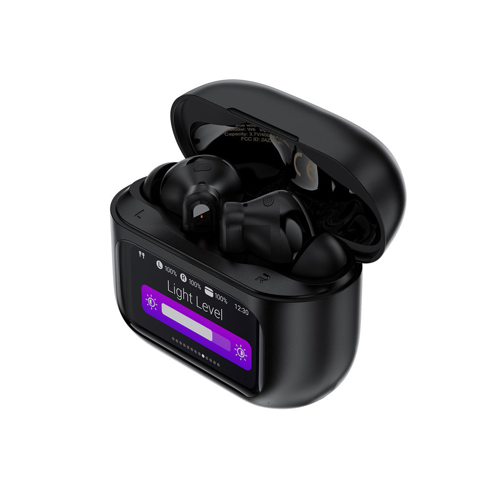 ACEFAST W6 Smart Screen Active Noise Cancelling TWS Bluetooth EarBuds -Black