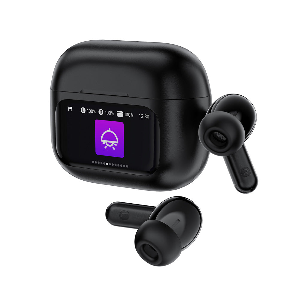 ACEFAST W6 Smart Screen Active Noise Cancelling TWS Bluetooth EarBuds -Black