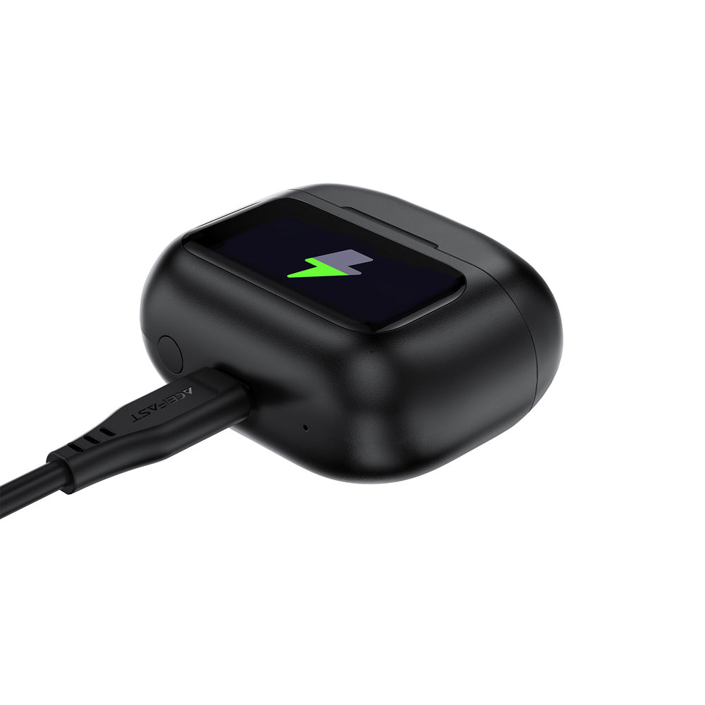 ACEFAST W6 Smart Screen Active Noise Cancelling TWS Bluetooth EarBuds -Black