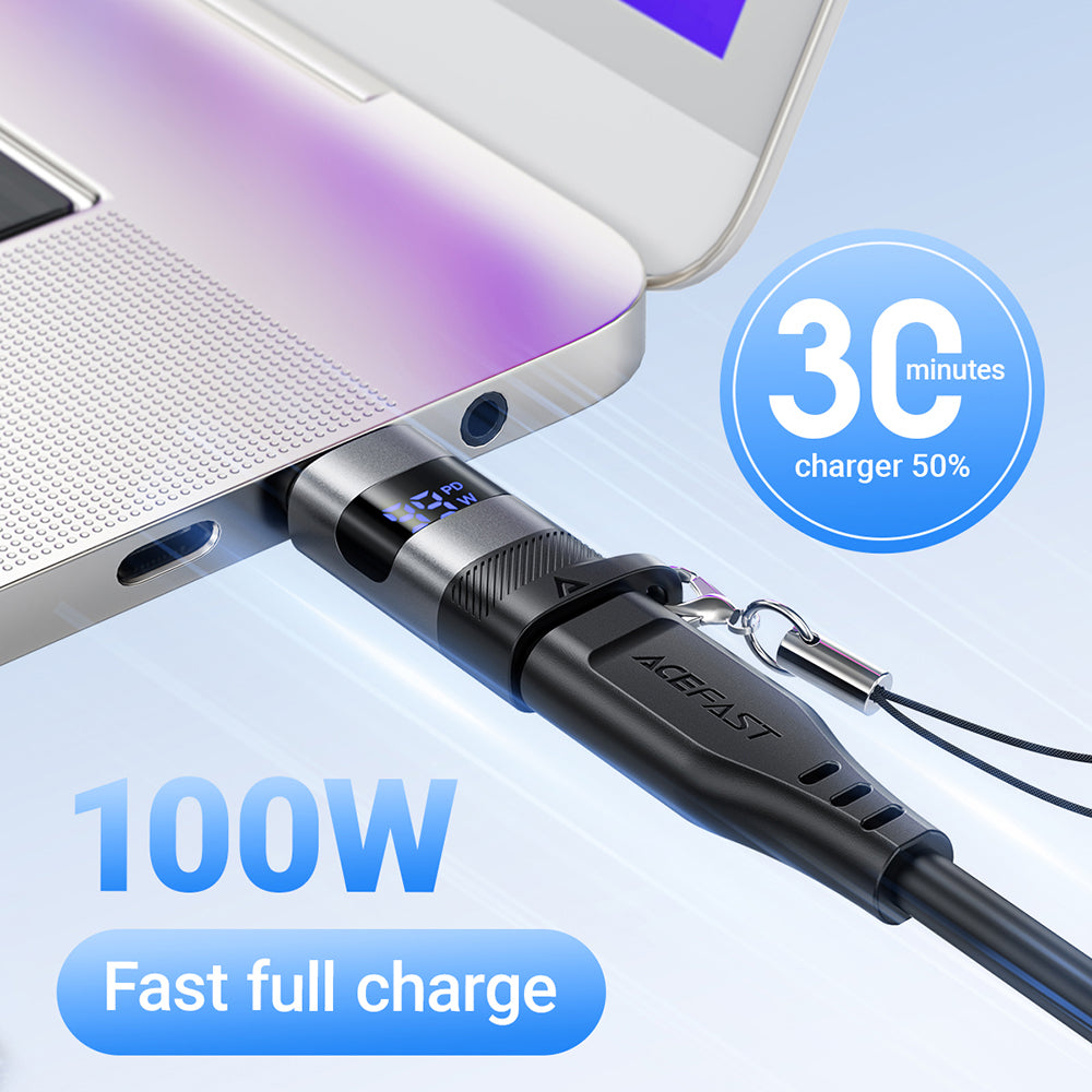 ACEFAST J9 USB-C to USB-C Adapter -Metallic Gray