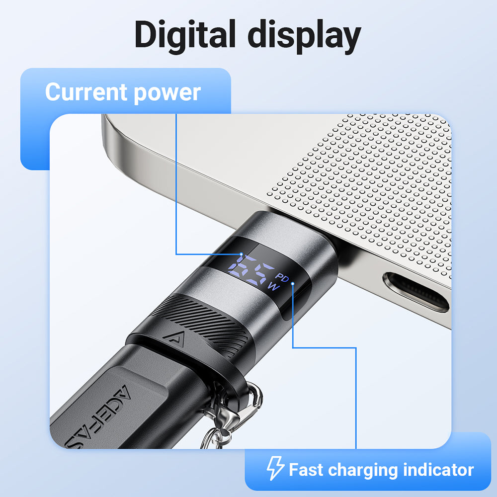 ACEFAST J9 USB-C to USB-C Adapter -Metallic Gray